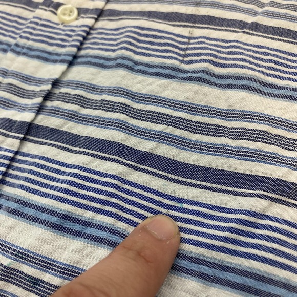 Ralph Lauren Shirt Mens 2XL Blue White Striped Classic Fit Button Down Cotton - Picture 4 of 10